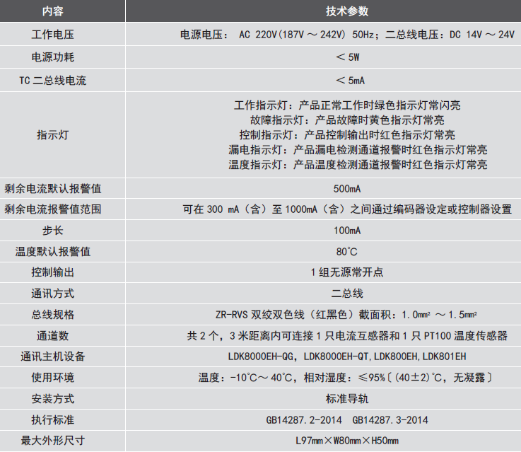 LDT9007EH組合式<a href=http://m.lycshop.com/dianqihuozai/ target=_blank class=infotextkey>電氣火災監控</a>探測器參數