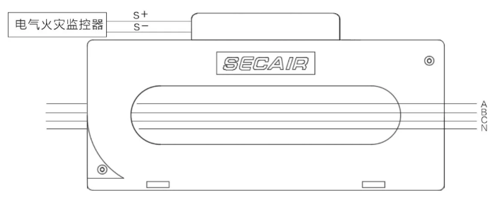 J-SCM41(250)剩余電流式<a href=http://m.lycshop.com/dianqihuozai/ target=_blank class=infotextkey>電氣火災監控</a>探測器接線圖